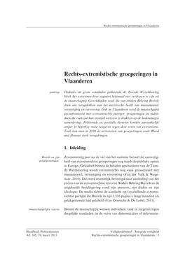 Rechts-Extremistische Groeperingen in Vlaanderen