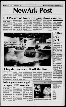 ·Un President Jones Resigns, Stuns Campus Chrysler A-Cars Roll Off The