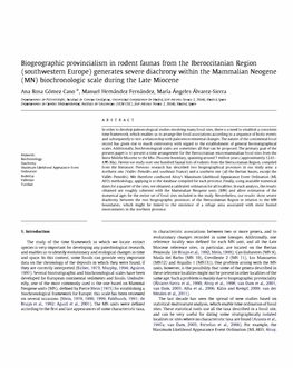 Biogeographic Provincialism in Rodent Faunas from the Iberoccitanian Region