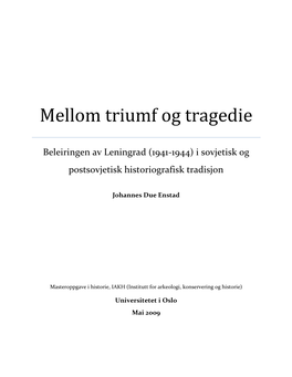 Mellom Triumf Og Tragedie