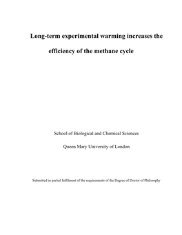 Long-Term Experimental Warming Increases the Efficiency of the Methane Cycle