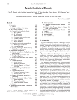 Dynamic Combinatorial Chemistry