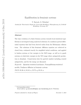 Equilibration in Fermionic Systems