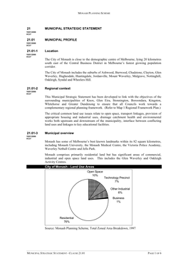 21 Municipal Strategic Statement 21.01 Municipal