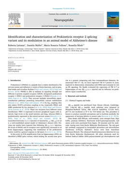 Identification and Characterization of Prokineticin Receptor 2 Splicing