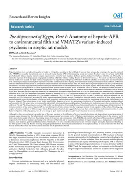 Anatomy of Hepatic-APR to Environmental Filth And