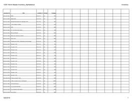 VSW 16Mm Master Inventory Alphabetical Inventory