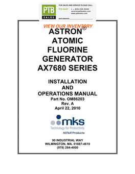 Astron Atomic Fluorine Generator Ax7680 Series