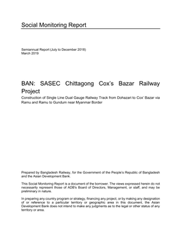 46452-003: SASEC Chittagong-Cox's Bazar Railway Project, Phase 1
