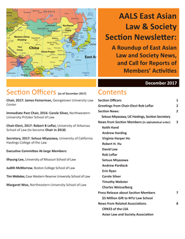 East Asian Law and Society 2017 Newsletter