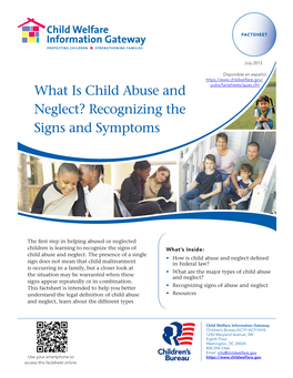 What Is Child Abuse and Neglect? Recognizing the Signs and Symptoms