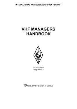 VHF Managers Handbook IARU Region 1