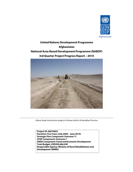 NABDP) 3Rd Quarter Project Progress Report – 2010