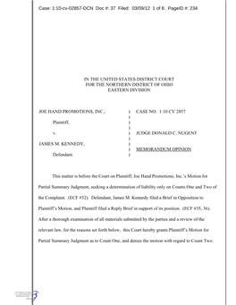 Case: 1:10-Cv-02857-DCN Doc #: 37 Filed: 03/09/12 1 of 8. Pageid #: 234