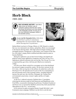 Herb Block 1909–2001