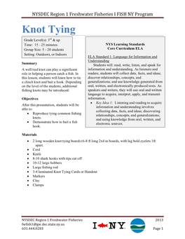 Knot Tying Lesson Plan