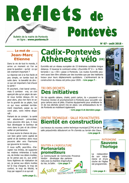 Pontevès Bulletin De La Mairie De Pontevès En Ligne : N° 67 - Août 2018