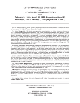 Marginable OTC and Foreign Margin Stocks