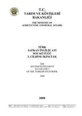 Türk Safkan İngiliz Atı Soy Kütüğü 3. Cildine