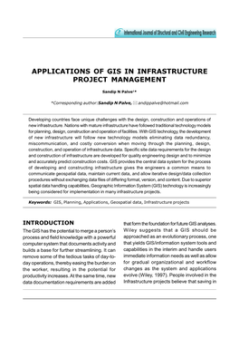 Applications of Gis in Infrastructure Project Management