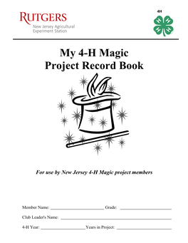 My 4-H Magic Project Record Book