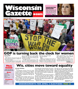 Wis. Cities Move Toward Equality Gop Is Turning Back the Clock For