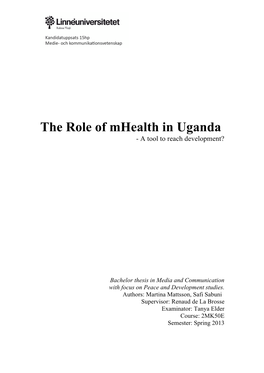 The Role of Mhealth in Uganda - a Tool to Reach Development?