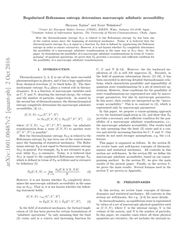 Regularized Boltzmann Entropy Determines Macroscopic Adiabatic