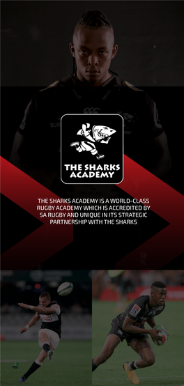 The Sharks Academy Is a World-Class Rugby Academy Which Is Accredited by Sa Rugby and Unique in Its Strategic Partnership with the Sharks Programme the Team
