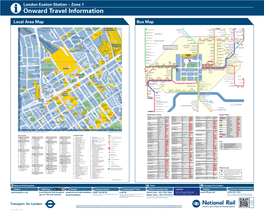 London Euston Station – Zone 1 I Onward Travel Information Local Area Map Bus Map