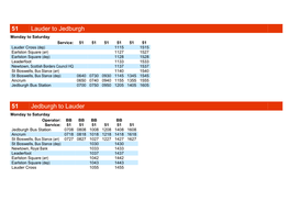 51 Lauder to Jedburgh 51 Jedburgh to Lauder