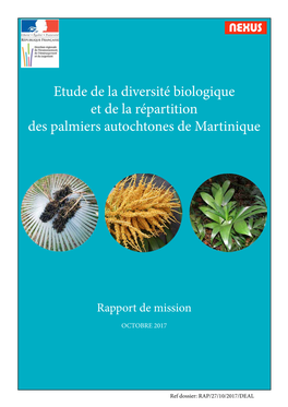 Etude De La Diversité Biologique Et De La Répartition Des Palmiers Autochtones De Martinique