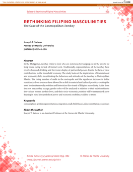 Rethinking Filipino Masculinities 859