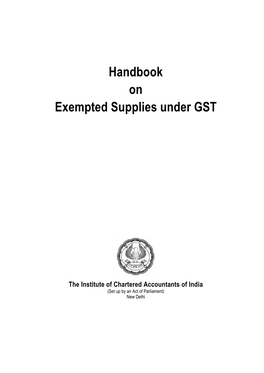 Handbook on Exempted Supplies Under GST