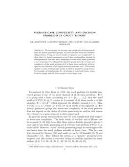 Average-Case Complexity and Decision Problems in Group Theory