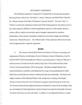 Harrison Settlement Agreement