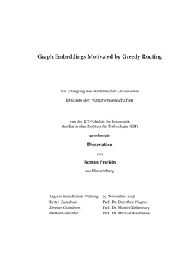Graph Embeddings Motivated by Greedy Routing