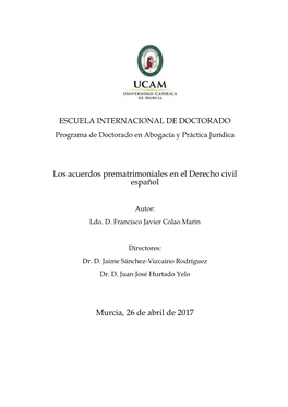 Los Acuerdos Prematrimoniales En El Derecho Civil Español