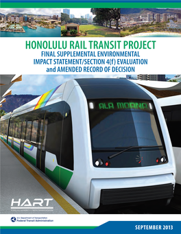 Honolulu Rail Transit Project Final Supplemental EIS/Section 4(F)