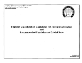 ARCI Uniform Classification Guidelines