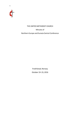 THE UNITED METHODIST CHURCH Minutes of Northern Europe and Eurasia Central Conference