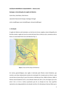 Geologia E Mineralizações Da Região De Odemira