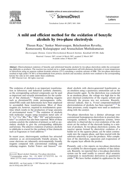 A Mild and Efficient Method for the Oxidation of Benzylic Alcohols By