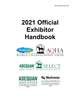 2021 Official Exhibitor Handbook