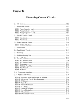 12. Alternating Current Circuits