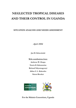 Neglected Tropical Diseases and Their Control in Uganda