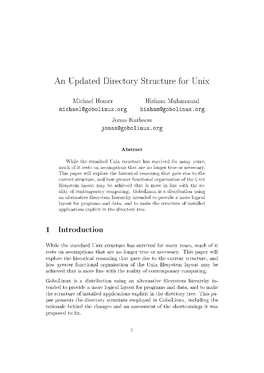 An Updated Directory Structure for Unix