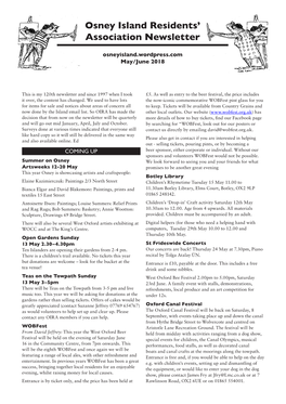 Osney Island Residents' Association Newsletter