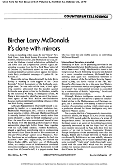 Bircher Larry Mcdonald: It's Done with Mirrors