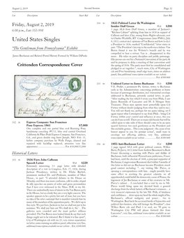 United States Singles 8, 1833, Content Incl